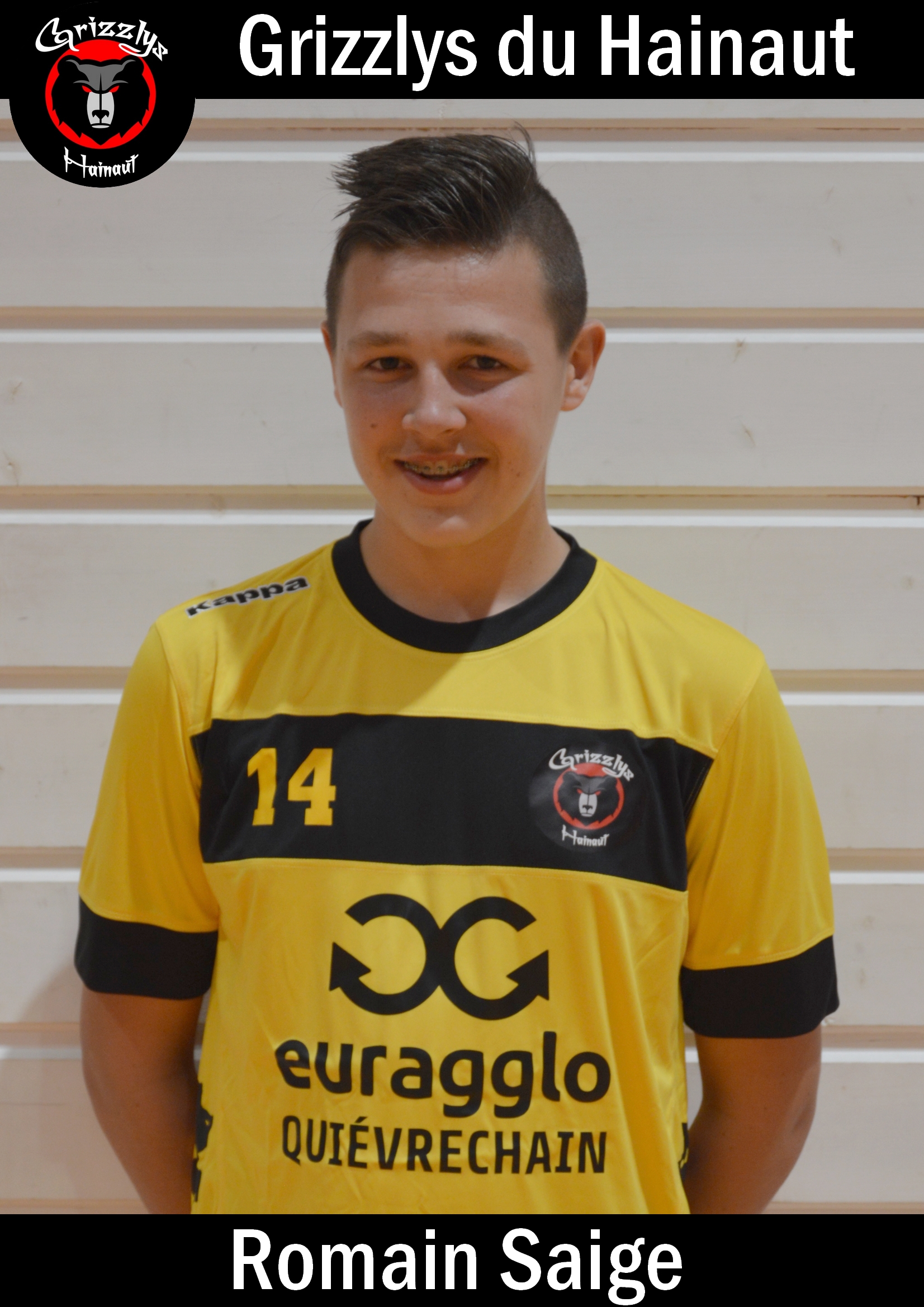 Romain Saige - Grizzlys du Hainaut